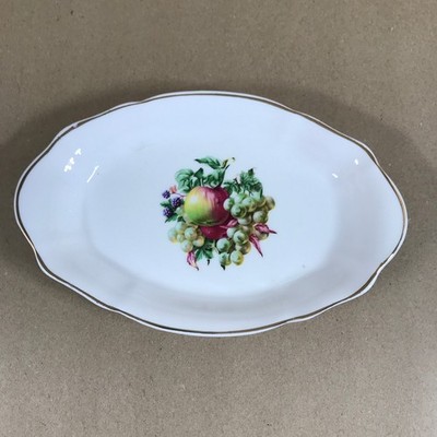 Vintage vergoldete englische Bone China Obstmuster Schale