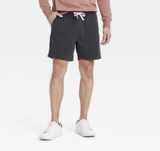 Men's Vintage 7" Elevated Washed Pull-on Shorts Goodfellow Medium M Black NWT