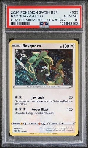 Rayquaza Holo 029/159 Crown Zenith Premium Collection Sea & Sky Pokemon PSA 10