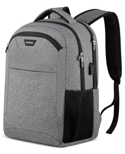 Stylish 17.3 Inch Grey Laptop Backpack for Men Women and Teens