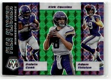 Dalvin Cook/Adam Thielen/Kirk Cousins 2020 Panini Mosaic Green Flea Flicker