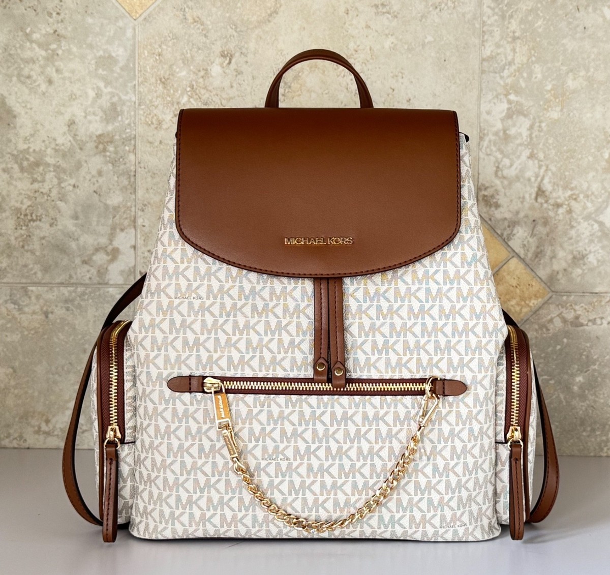 MICHAEL KORS JET SET ITEM LARGE CHAIN BACKPACK | eBay