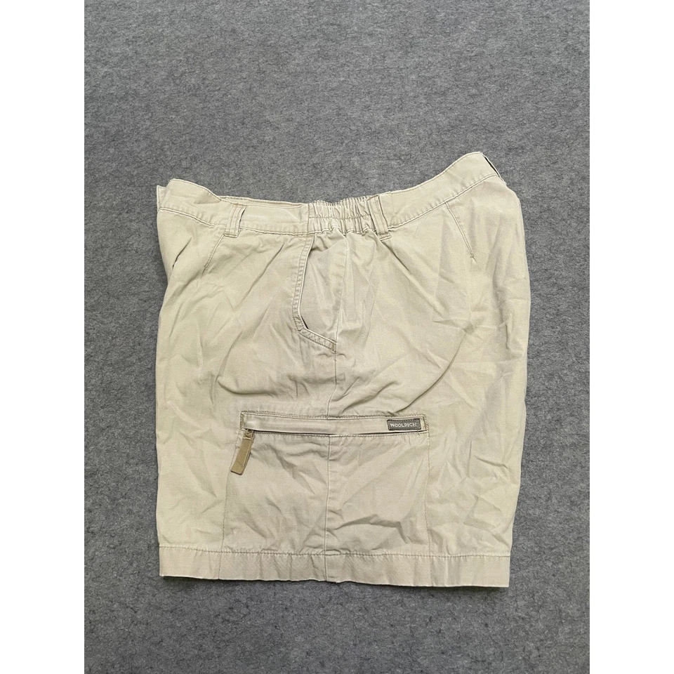 Pantalones Cortos de Exterior Woolrich Caqui Beige Cintura Elástica Bolsillos de Carga para Mujer 14 Foto 4 de 4