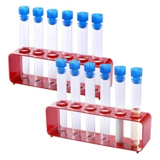 2 Set Plastic Test Tubes Rack with Caps, Test Tube Holder for Nurse Party Decora