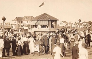 Long Beach New York Boardwalk Crowd Baby Stroller Real Photo Postcard AA110240