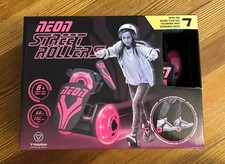PINK NEON STREET ROLLERS - LIGHT UP WHEELS - FITS SHOE - NEW IN BOX