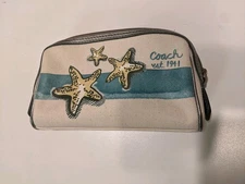 Coach 1941 Vintage Starfish Makeup Cosmetic Canvas Bag