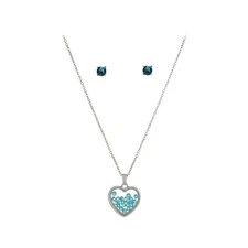 The Skyline Collection December Birthstone Blue Topaz Heart Jewelry Set