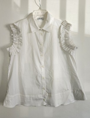 Liu.jo Top Cotton Ruffle Detail Size US L READ