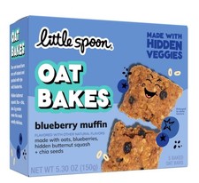 New Little Spoon Oat Bakes BLUEBERRY MUFFIN Oats Zucchini Chia Seed Box 5.30oz