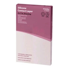 Cardinal Health Silicone Contact Layer Wound Dressing, 4" x 7" 10 Pack