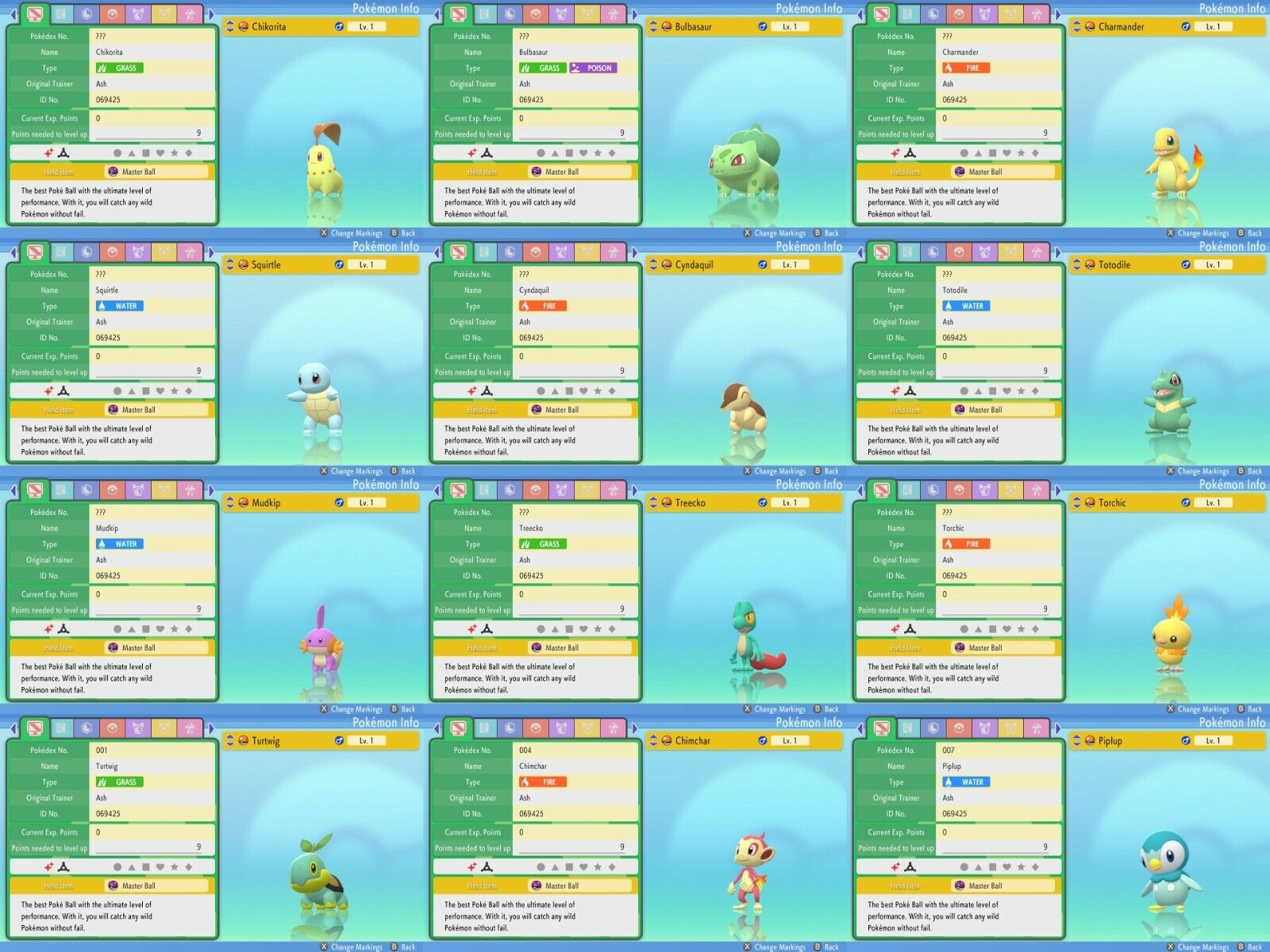 💎Pokemon Brilliant Diamond & Shining Pearl 12 STARTERS Final Evo REG or  SHINY 45496596583