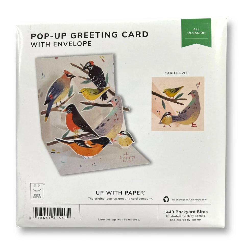 Bird Themed 3D Pop Up All Occasions Card "Oh Happy Day" Universal Greeting NEW - Image 2 of 4