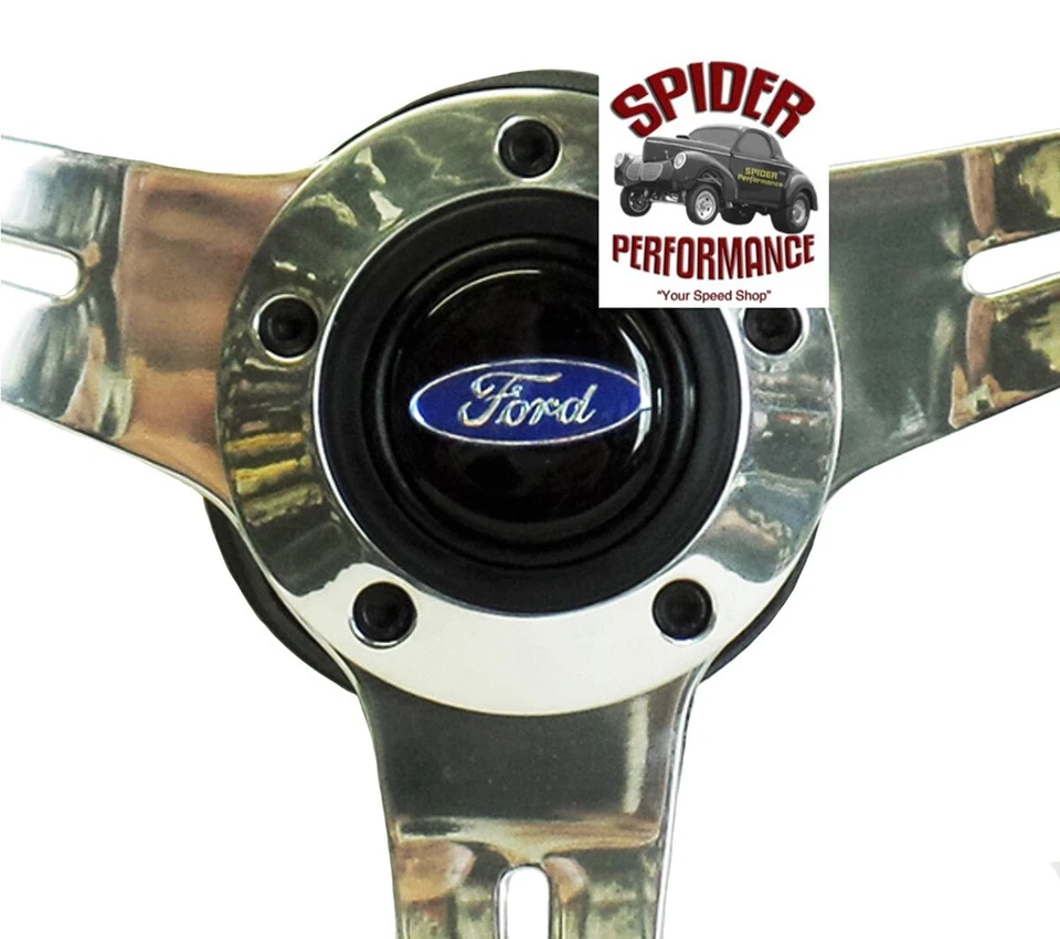 Volante Bronco Ford Pickup 1978-1991 azul ovalado 14" GT Touring Foto 3 de 4