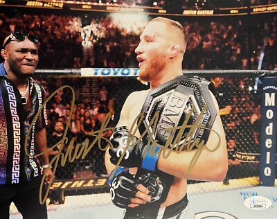 Justin Gaethje Signed Autographed UFC Fighter 8x10 Photo JSA