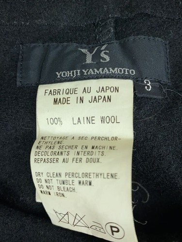 YOHJI YAMAMOTO Y’s Ladies Bottoms size 3 wool Black Solid Casual bottom USED - Picture 4 of 5