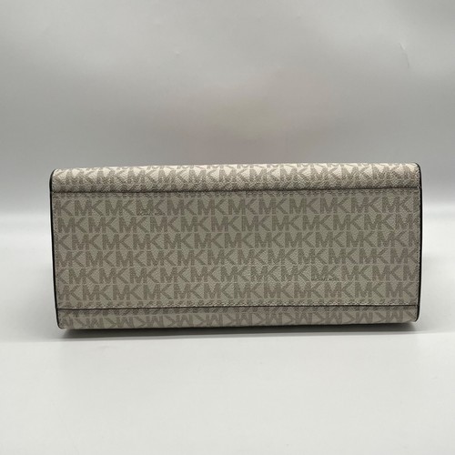 Sacoche Michael Kors Carmen vanille/poudre blush signature toile ceinture moyenne - Photo 5/12