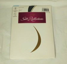Hanes Silk Reflections Silky Sheer Style 717 Size EF Jet Sandalfoot Pantyhose