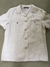Marina Sport Marina Rinaldi 100% Linen Beige Jacket Large