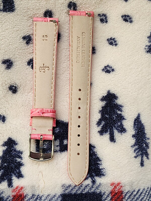 16mm Pink Genuine Leather ANTI ALLERGIC Watch Band Strap Interchangeable EZ-PIN