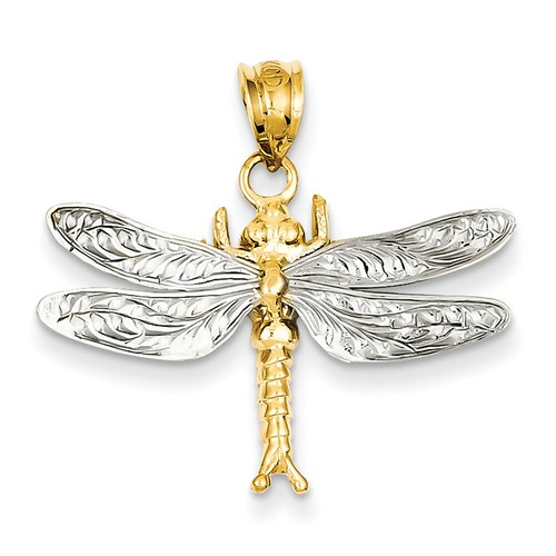 Two-tone Gold Dragonfly Pendant D294 | eBay