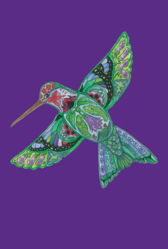 NEW TOLAND GARDEN FLAG TOTEM ANIMAL SPIRITS HUMMINGBIRD 12.5 x 18 MADE IN USA