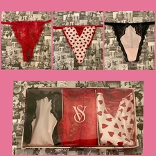 Box of 3 VICTORIA'S SECRET Dream Angel Be Mine Sexy Set V String  V - Panty Pack