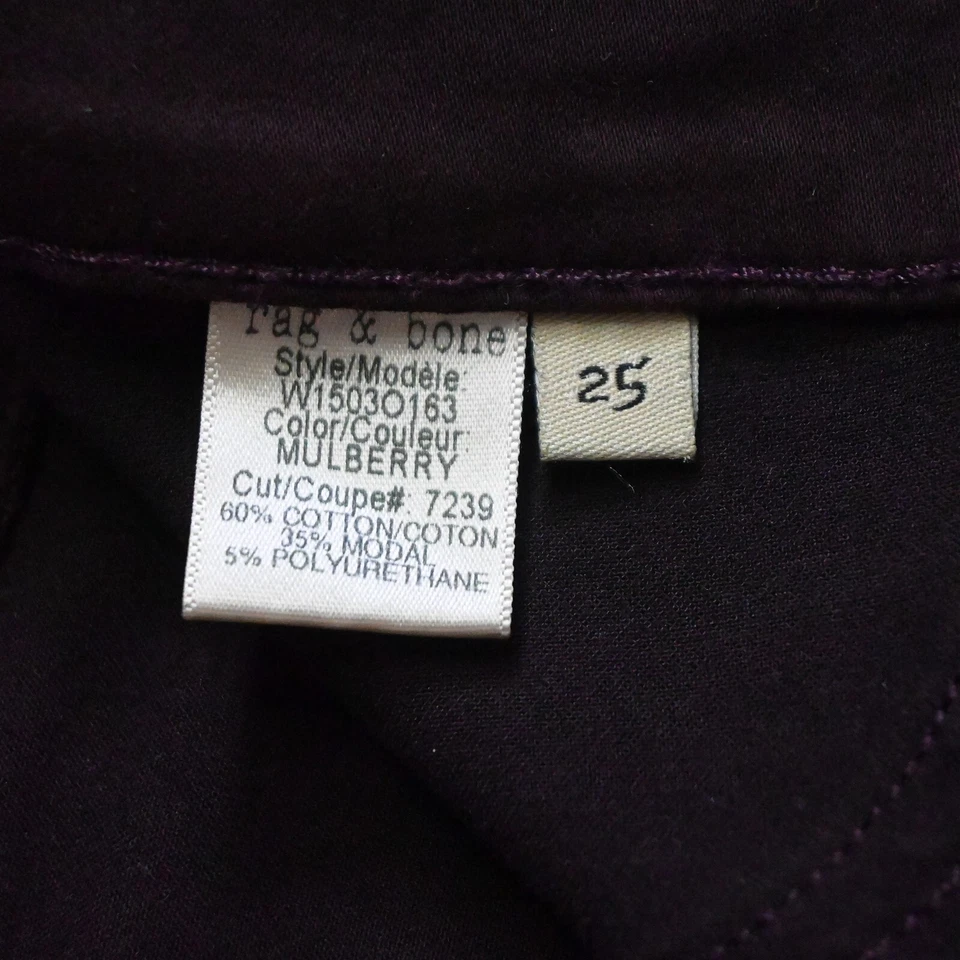 Rag + Bone 25 Legging Super Skinny Dark Red Mulberry Brushed Knit Jeans - Image 4 of 4