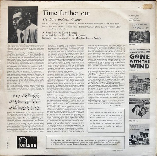 The Dave Brubeck Quartet - Time Further Out (Miro Reflections) LP NE 61 VG+/VG - Foto 2 di 3