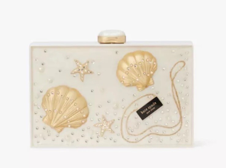 Kate Spade What The Shell Scenic Ocean Frame Clutch Crossbody Bag Resin Novelty