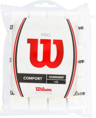 Wilson - WRZ4016WH - Tennis Pro - COMFORT - Overgrip - Pack of 12 - White