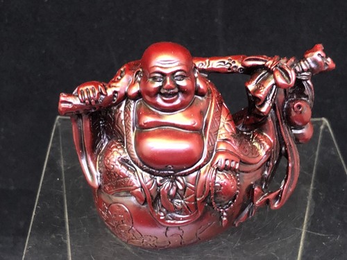 Happy Buddha (Hotei)Carrying Treasure Bag Miniature Statue - 第 3/6 張圖片