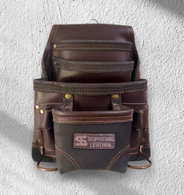 10 Pocket Top Grain Tool Pouch | Durable Construction Leather Tool