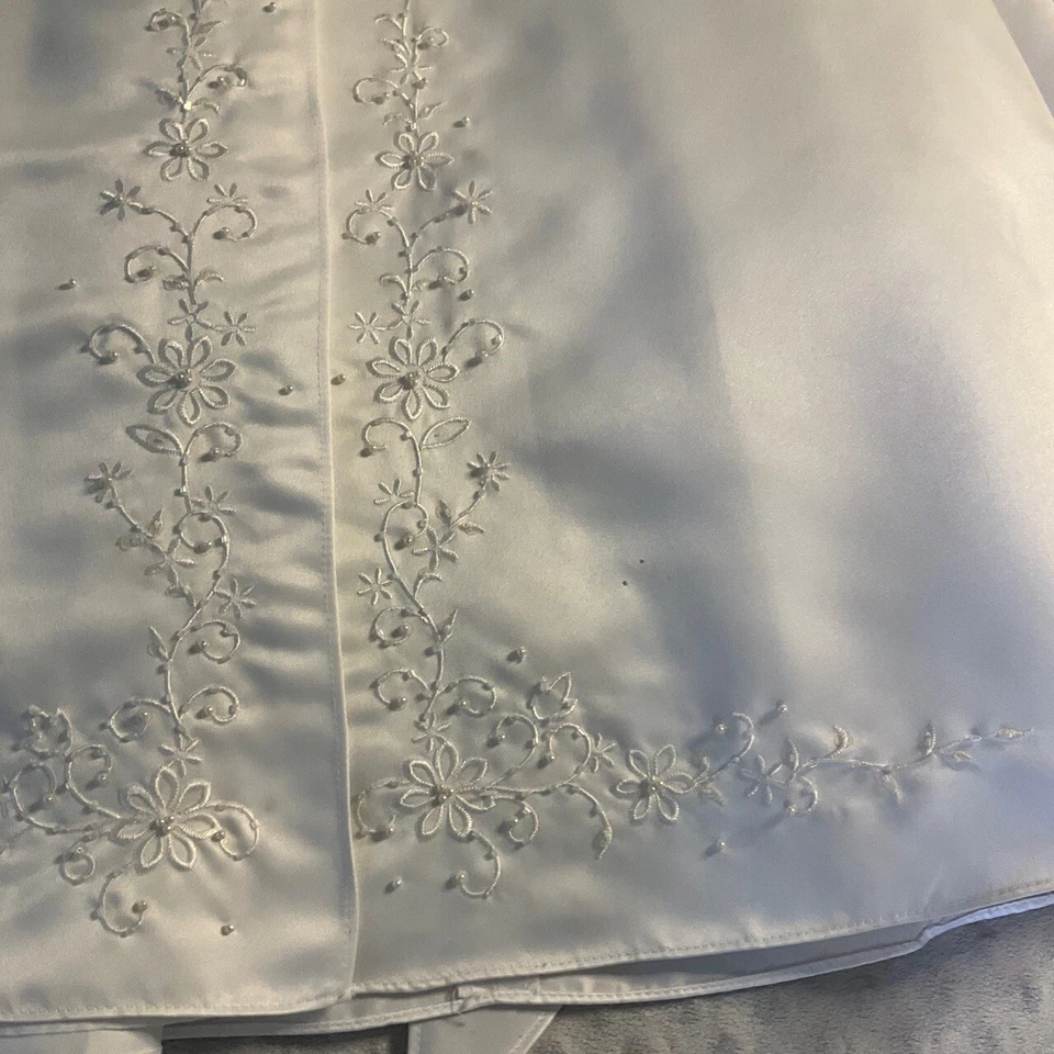 Vestido Lilly Niños Formal Blanco Bordado Espagueti Lazo Talla 8 Foto 4 de 4