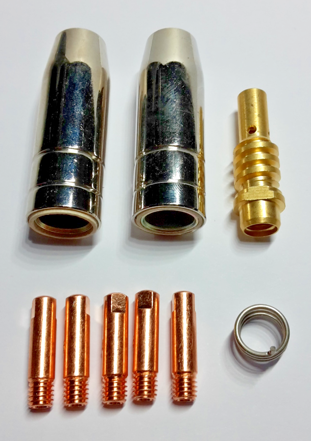MB15 Verschleißteil-Set 1,0 Mm – 20-teilig Mit Gasdüsen, Stromdüsen, Düsenstock & Montageschlüssel | Für MAG-Schweißbrenner