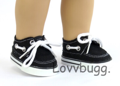 Black Boat Shoes Sneakers for American Girl 18'' Boy Baby Doll FREESHIP ADDS Lovv