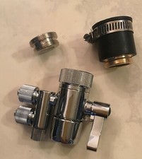 Two way Faucet Adapter Diverter Valve for Water Filters purifiers 1/4" Tubing