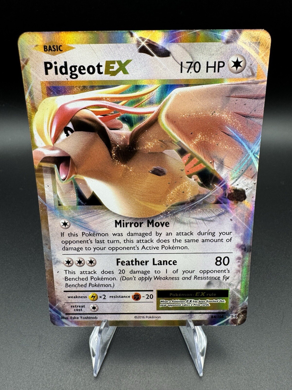 PIDGEOT EX 64/108 XY Evolutions Ultra Rare Pokemon Card NM