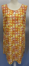 Nuu Muu Dress Womens Plus Sz 3XL Orange Yellow Geometric Athletic Quick Dry