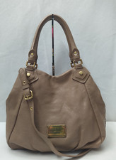 Marc by Marc Jacobs Classic Q Taupe Brown Pebbled Leather Shoulder Bag