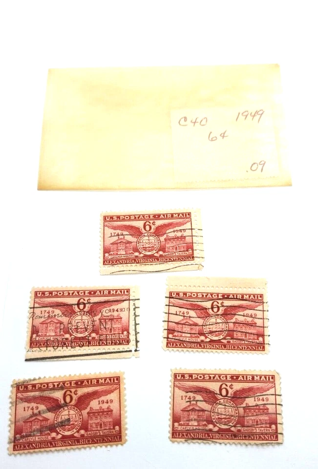 Scott #C40 Alexandria Virginia 06c - 1949 - Air Mail - Used NH Lot of 6 - Image 4 of 4