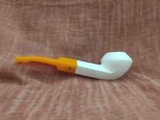 Smooth Bulldog Meerschaum Pipe Acrylic Stem with Fitted Case