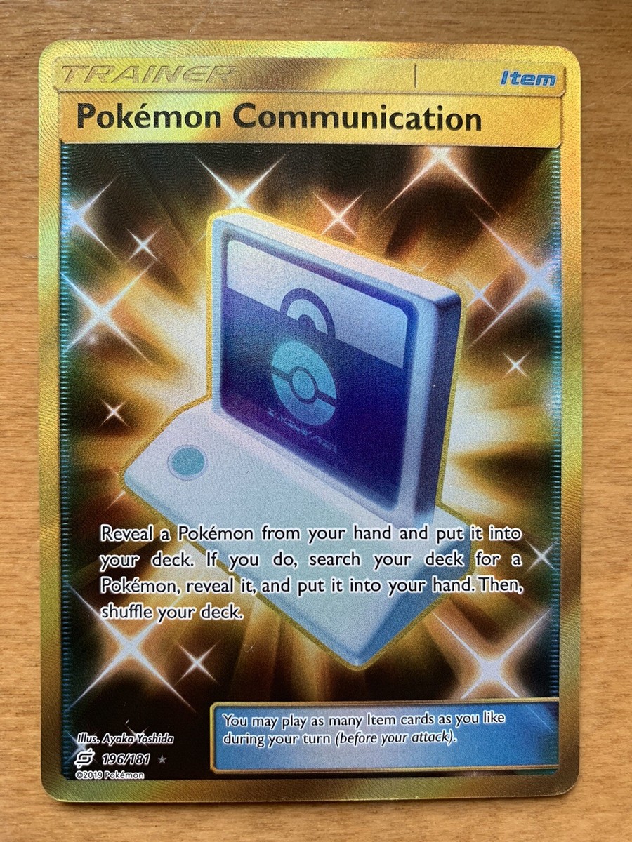 Pokemon Communication 196/181 Sun & Moon Team Up Full Art Gold Secret Rare  (NM)