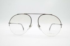 Vintage Chai CH 2 Metallic Half Rim Eyeglasses Glasses Frames Eyeglasses NOS
