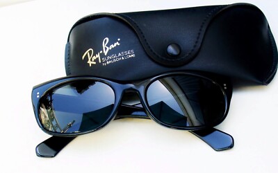 Vintage B&L Ray Ban USA CHAD 54mm Wrap Black frame Sunglasses | eBay