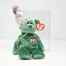 Ty The Beanie Babies Collection Dark Green Solid Birthday Bear Month Of May