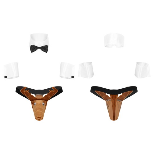 Men Christmas Sexy Outfits Santa Claus Cosplay Lingerie Set Club Dance Underwear - Picture 49 of 58