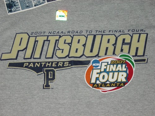 T-shirt vintage PITT PANTHERS 2007 FINAL FOUR NCAA NCAA BASKET NUOVA MEDIA - Foto 2 di 8