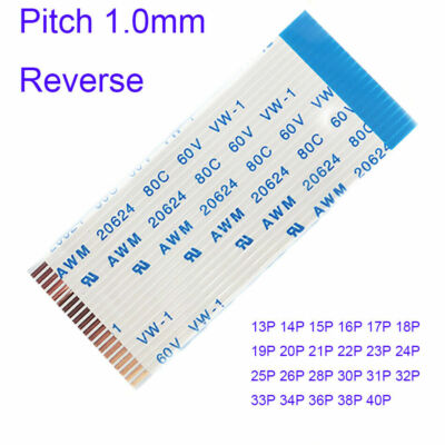 2pcs Pitch 1.0mm FFC/FPC Flexible Flat Cable 13P-40P VW-1 20624 80C 60V Reverse