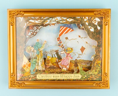 Vtg Holly Hobbie 3D Pictures Framed, American Greetings 1978, in Box